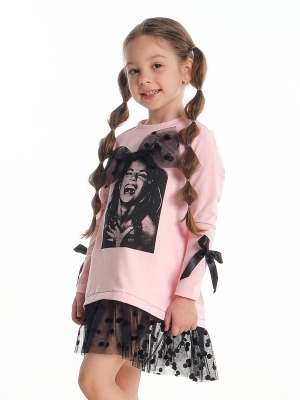 Платье для девочек Mini Maxi, модель 6904, цвет кремовый/розовый/черный