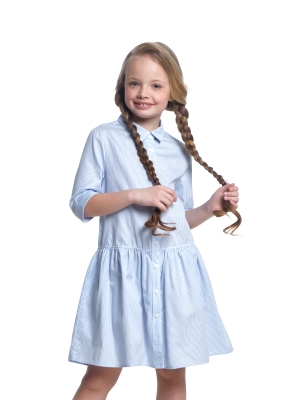 Платье для девочек Mini Maxi, модель 7485, цвет голубой/мультиколор