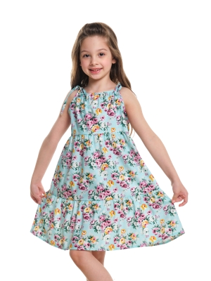 Платье для девочек Mini Maxi, модель 7495, цвет бирюзовый/мультиколор