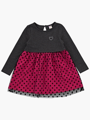 Платье для девочек Mini Maxi, модель 6157, цвет малиновый/черный/меланж
