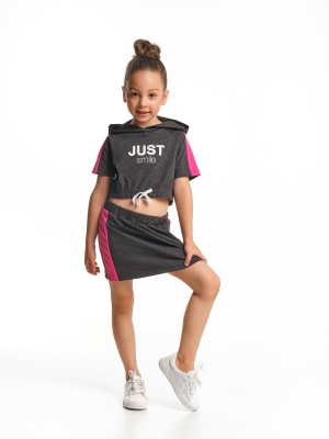 Комплект одежды для девочек Mini Maxi, модель 7149/7150, цвет черный/малиновый