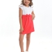 Платье для девочек Mini Maxi, модель 3144, цвет белый/коралловый 