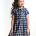 Платье для девочек Mini Maxi, модель 2684, цвет серый/синий/клетка 