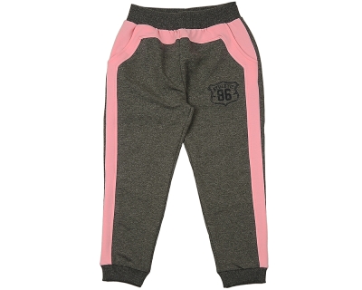 Джоггеры для девочек Fifteen, модель 3515, цвет графит/розовый