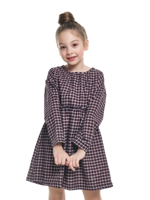Платье для девочек Mini Maxi, модель 6820, цвет синий/бордовый/клетка