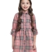 Платье для девочек Mini Maxi, модель 6238, цвет розовый/клетка 