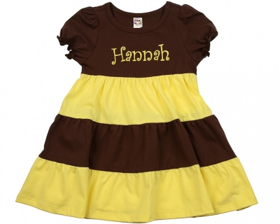 Платье для девочек Mini Maxi, модель 1501, цвет коричневый/желтый