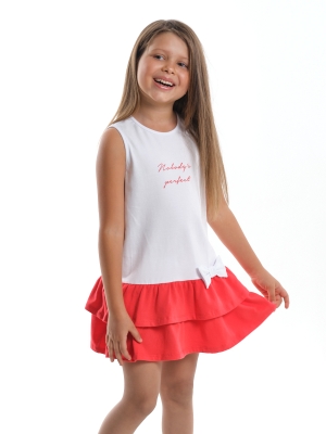 Платье для девочек Mini Maxi, модель 2996, цвет белый/коралловый