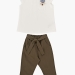 Комплект одежды для девочек Mini Maxi, модель 7099/7100, цвет белый/хаки 