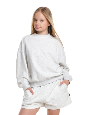 Джемпер для девочек Mini Maxi, модель 7664, цвет серый/меланж