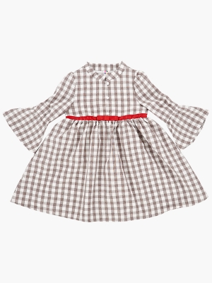 Платье для девочек Mini Maxi, модель 7082, цвет коричневый/клетка