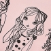 Свитшот для девочек Mini Maxi, модель 7465, цвет кремовый/розовый 