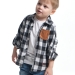 Рубашка для мальчиков Mini Maxi, модель 7846, цвет черный/белый/клетка 