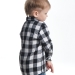Рубашка для мальчиков Mini Maxi, модель 7846, цвет черный/белый/клетка 