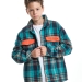 Рубашка для мальчиков Mini Maxi, модель 8009, цвет клетка/бирюзовый 