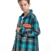 Рубашка для мальчиков Mini Maxi, модель 8009, цвет клетка/бирюзовый 