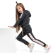 Спортивный костюм для девочек Mini Maxi, модель 6681, цвет черный/меланж 